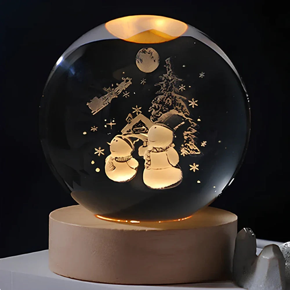 Cosmic Crystal Ball Night Light with LED Color Display | 25 Space Designs | USB Powered Galaxy Sphere Lamp for Bedroom, Living Room & Gift | Thomler