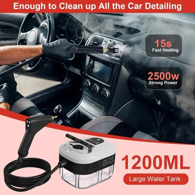 High-Power Electric Steam Cleaning Machine for Home & Auto | 2500W Handheld Steam Cleaner with Attachments | Multi-Surface Sanitizing Tool | Thomler