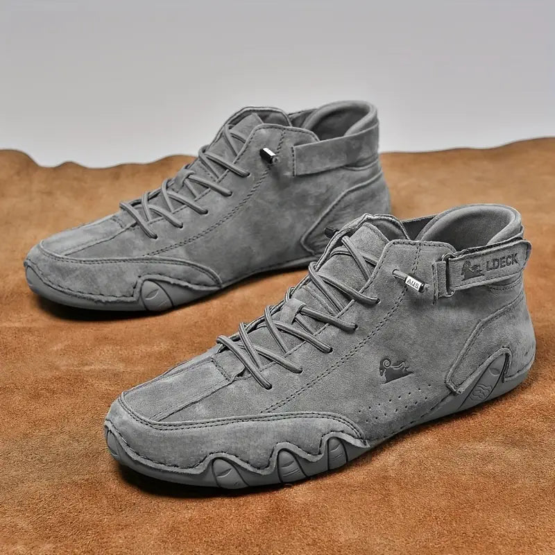 Men's Waterproof High-Top Sneakers with Elastic Slip-On Design - Durable Rubber Sole Boots for Street Style & All-Weather Wear | Thomler
