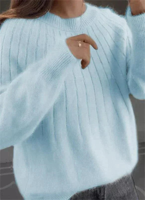 Luxe Cashmere Knit Sweater for Women – Soft Pullover Top for Fall & Winter, Versatile Everyday Layering Piece | Thomler