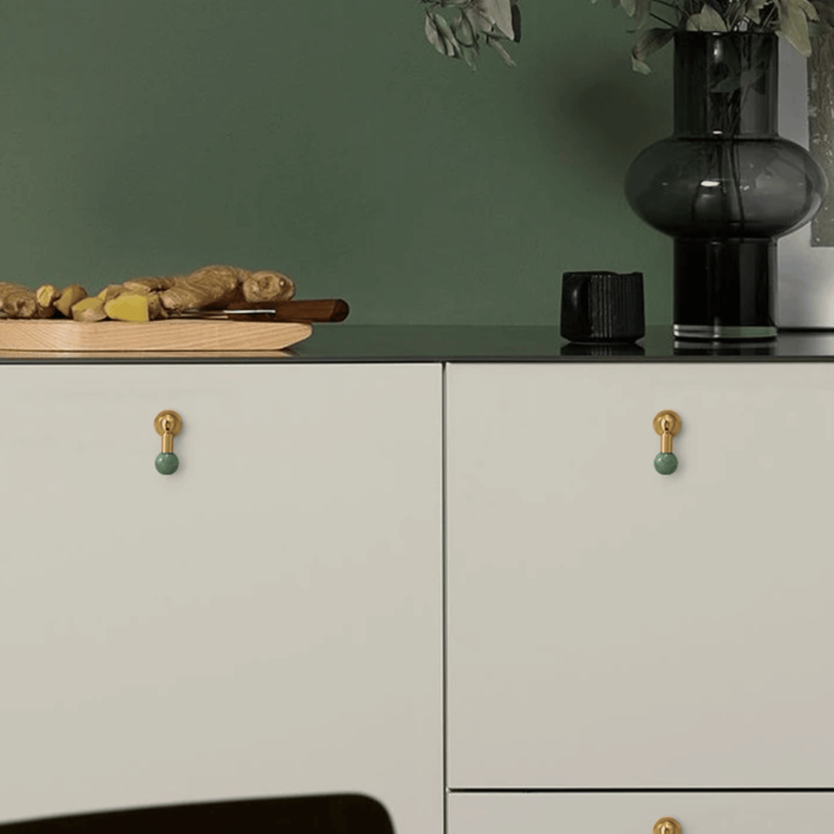 Decorative Brass & Crystal Knob for Cabinet Doors, Drawers & Furniture – Polished Hardware Pull Handle | Thomler