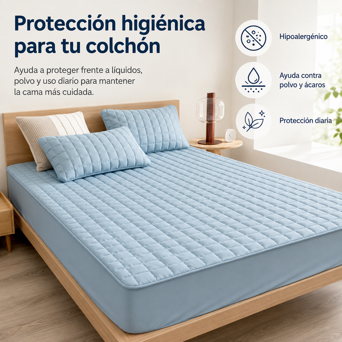 Quilted Waterproof Mattress Protector with Breathable Cooling Layer for Deep-Pocket Beds | Thomler