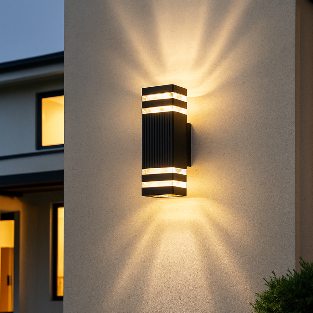 Wall Lamp ABS E27 IP65 Black Outdoor Facade Garden Up Down Lighting Waterproof Entrance Patio Light | Thomler