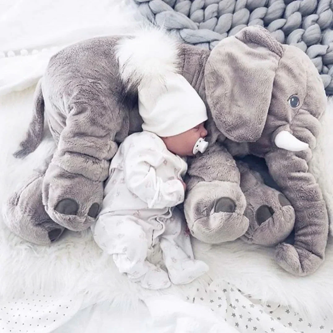 Plush Elephant Cushion Toy for Babies & Toddlers – Soft Nursery Decor – Nursery Accent Pillow for Kids Bedroom Playroom – Large Stuffed Anim | Thomler