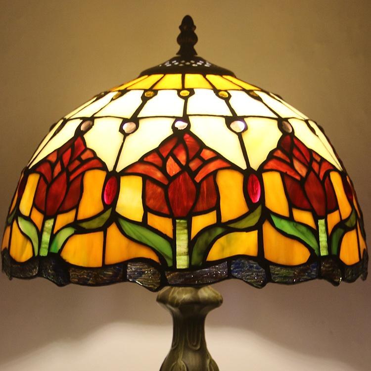 Tiffany Tafellamp Buntglas Klassiek 45cm E26 Glas Metaal Woonkamer | Sansoti
