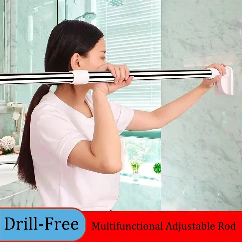 Adjustable Tension Rod Stainless Steel No-Drill 28-47 Inch Expandable Spring-Loaded Shower Curtain Closet Pole | Thomler