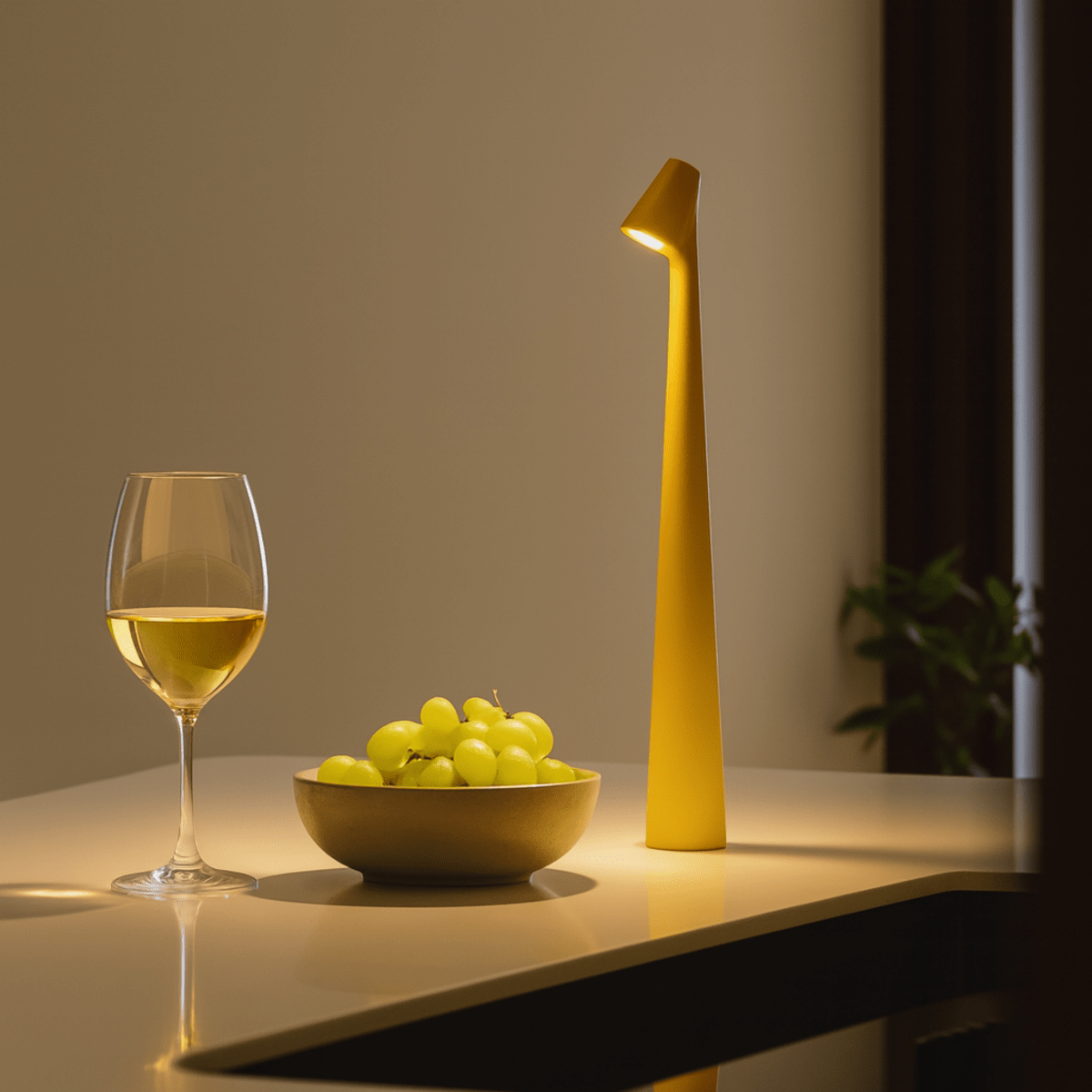 Table Lamp Metal 5.5 in x 17.7 in Cordless Warm White Light Indoor Outdoor Decorative Ambient Lighting | Thomler