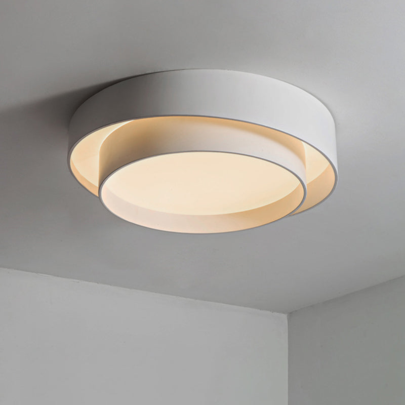 Round LED Ceiling Light 16-24 Inch White Metal Flush Mount Modern Dimmable Fixture for Bedroom Living Room Kitchen | Thomler