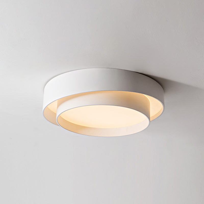 Round LED Ceiling Light 16-24 Inch White Metal Flush Mount Modern Dimmable Fixture for Bedroom Living Room Kitchen | Thomler