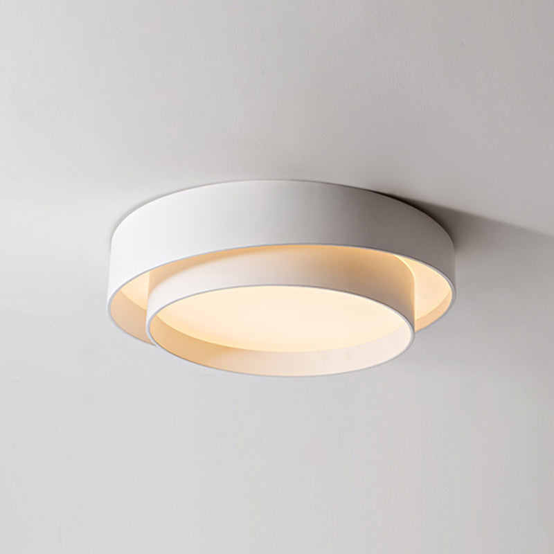 Round LED Ceiling Light 16-24 Inch White Metal Flush Mount Modern Dimmable Fixture for Bedroom Living Room Kitchen | Thomler