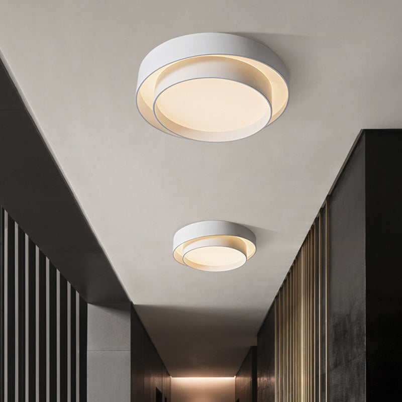 Round LED Ceiling Light 16-24 Inch White Metal Flush Mount Modern Dimmable Fixture for Bedroom Living Room Kitchen | Thomler