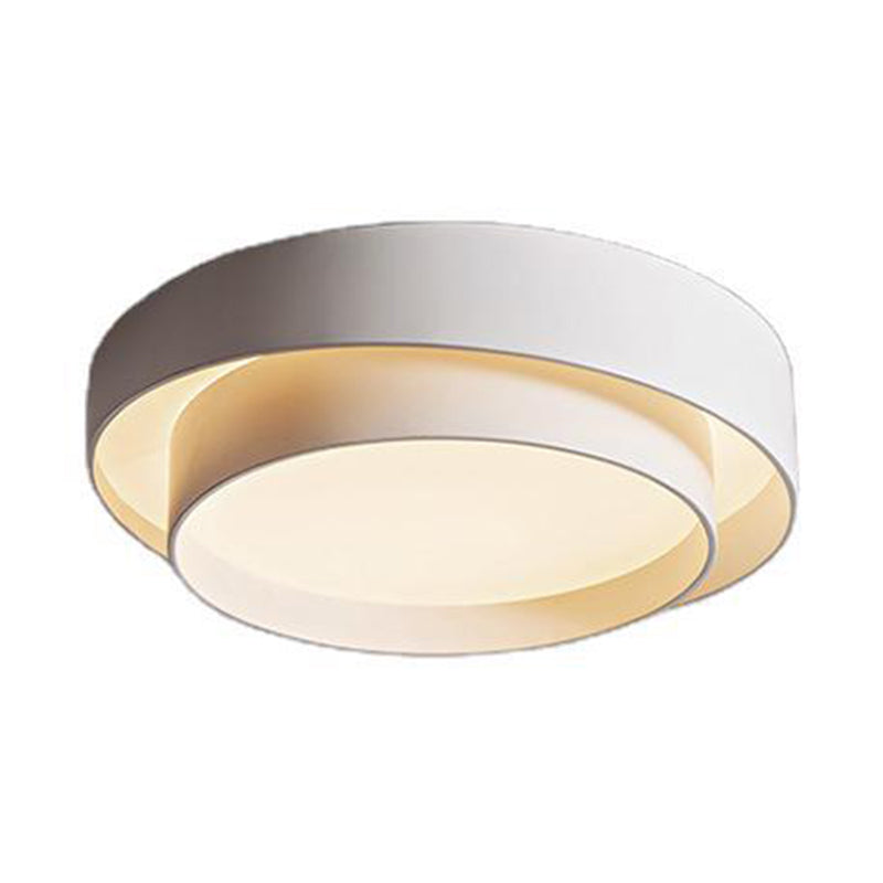 Round LED Ceiling Light 16-24 Inch White Metal Flush Mount Modern Dimmable Fixture for Bedroom Living Room Kitchen | Thomler