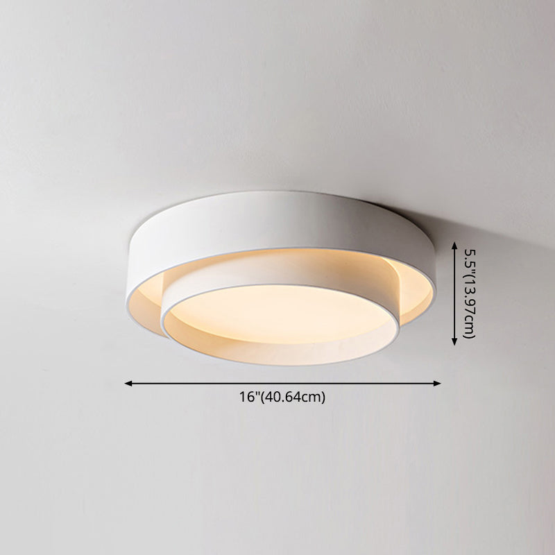 Round LED Ceiling Light 16-24 Inch White Metal Flush Mount Modern Dimmable Fixture for Bedroom Living Room Kitchen | Thomler