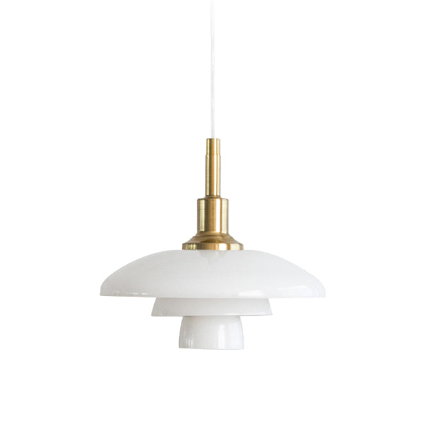 Pendant Light Glass 28.0 cm White Dining Room Scandinavian Hanging Ceiling Lamp Adjustable Cord E27 Soft Ambient Lighting | Thomler