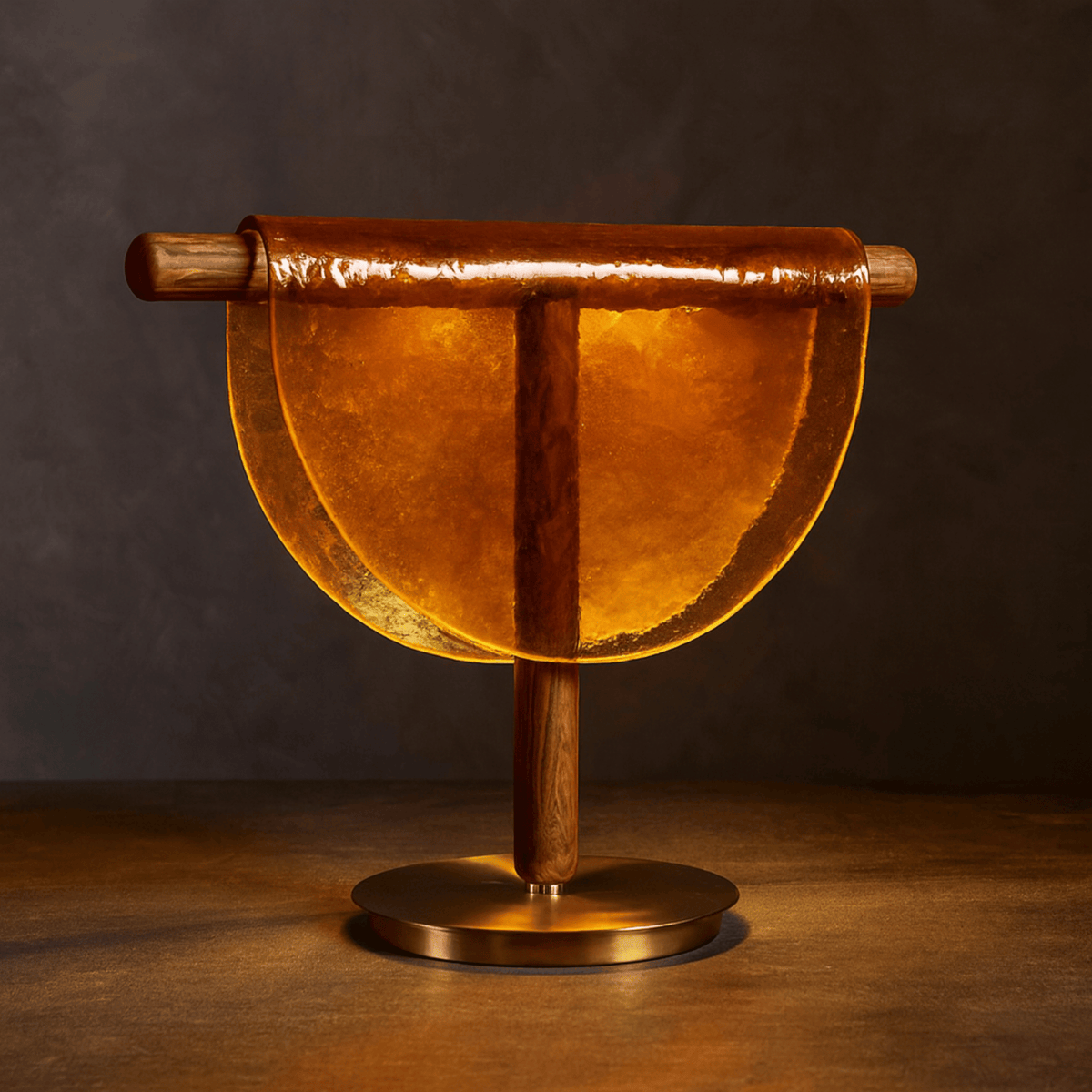 Crescent Metal & Glass Bedside Lamp with LED Touch Control | Thomler