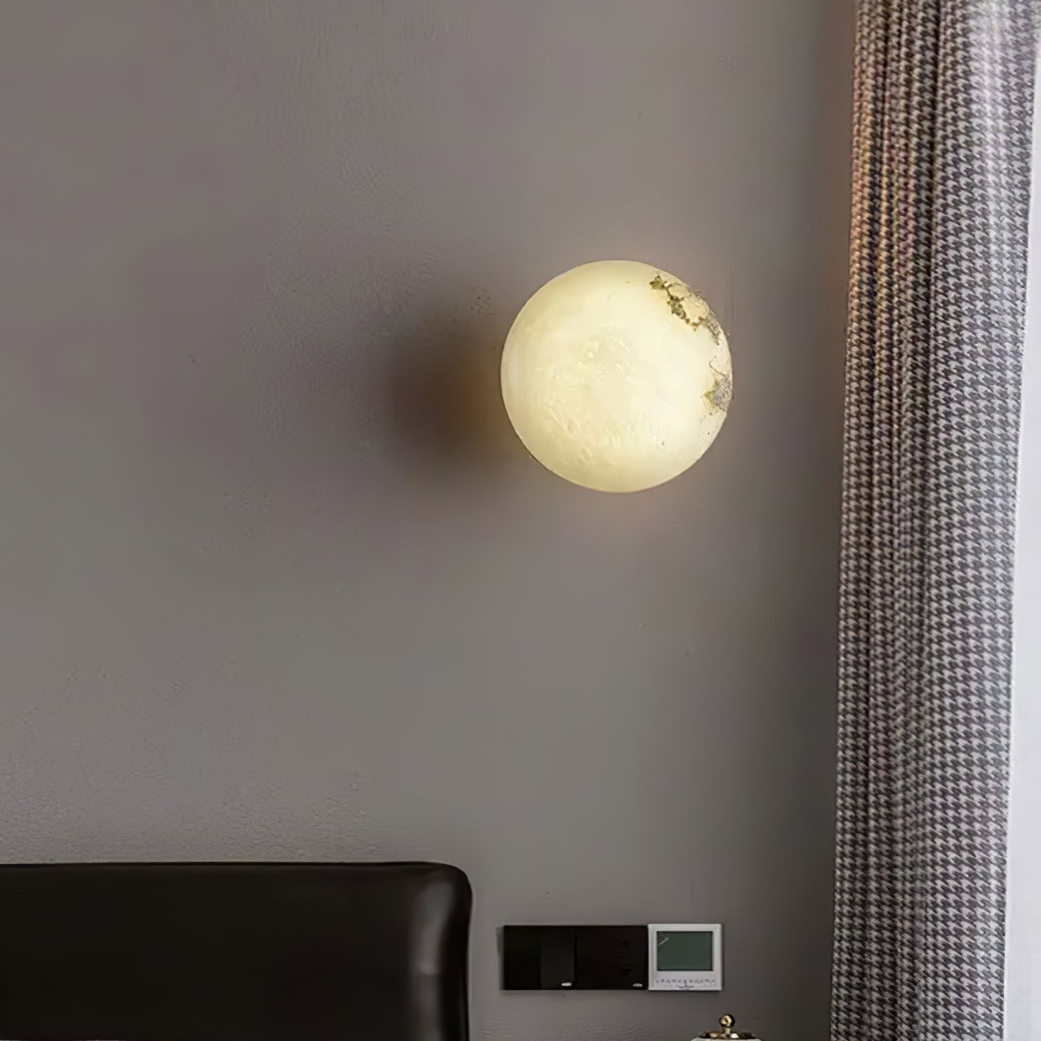 Wall Lamp Alabaster Globe 4.7 in White Bedroom Hallway Ambient Lighting Minimalist Japandi Accent Fixture | Thomler