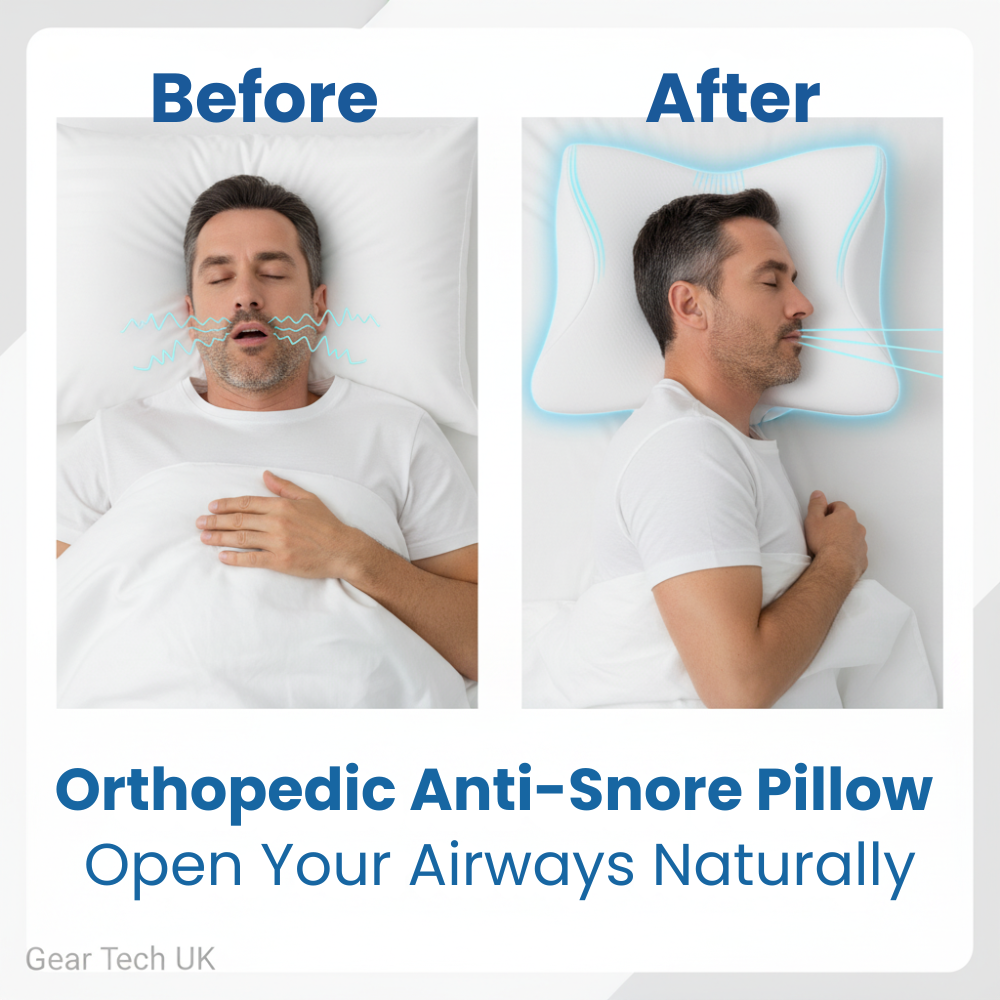 Contoured Memory Foam Sleep Pillow for Airway Support and Neck Alignment – Dual Height for Side and Back Sleepers, Breathable Mesh Cover | Thomler