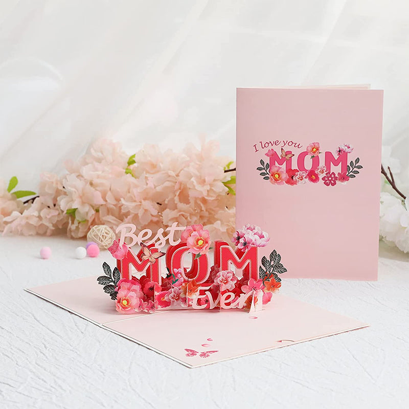 Popup Flower Greeting Card with 3D Laser-Cut Design for Mom, Grandma & Special Occasions | Thomler