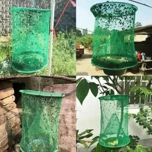 Outdoor Hanging Fly Catcher Trap with Natural Bait Compartment for Yards Barns Patios | Chemical-Free Pest Control Solution | Thomler