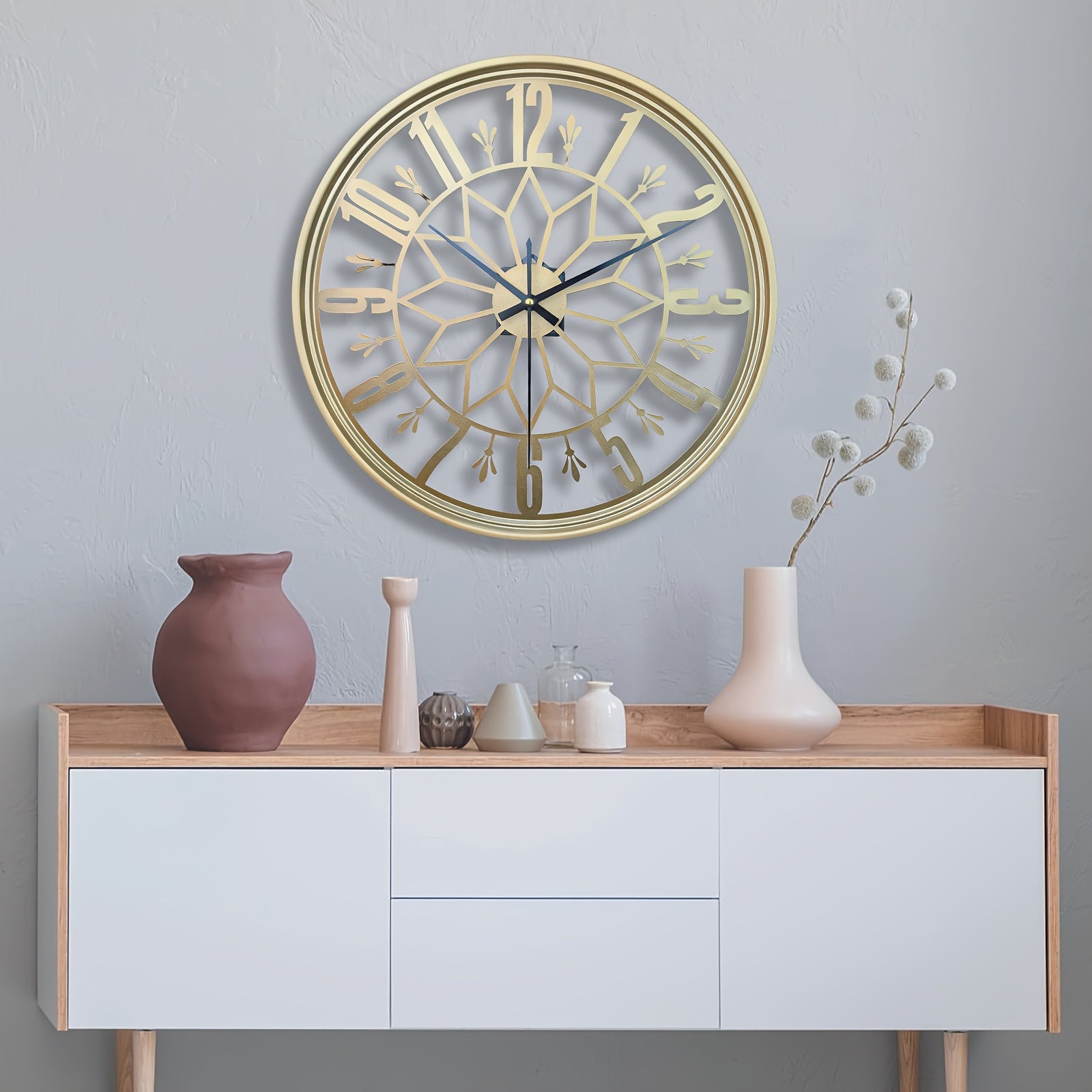 Retro Metal Wall Clock Silent Quartz Movement Industrial Home Office Decor No Ticking Quiet Battery Operated Vintage Handcrafted Look Living | Thomler