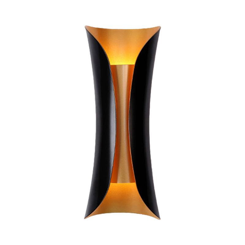 Double-Arm Spiral Wall Sconce Black Metal 2-Light Fixture 13/21/30 Inch Hardwired Indoor Accent Lighting for Hallway Bedroom Living Room | Thomler