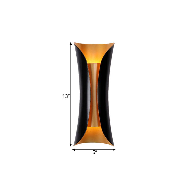 Double-Arm Spiral Wall Sconce Black Metal 2-Light Fixture 13/21/30 Inch Hardwired Indoor Accent Lighting for Hallway Bedroom Living Room | Thomler