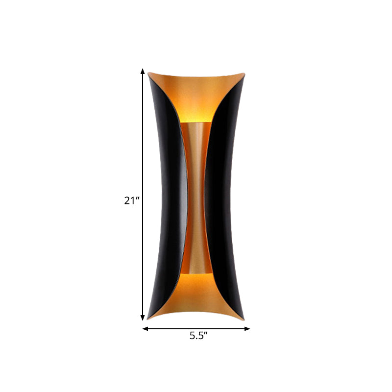 Double-Arm Spiral Wall Sconce Black Metal 2-Light Fixture 13/21/30 Inch Hardwired Indoor Accent Lighting for Hallway Bedroom Living Room | Thomler