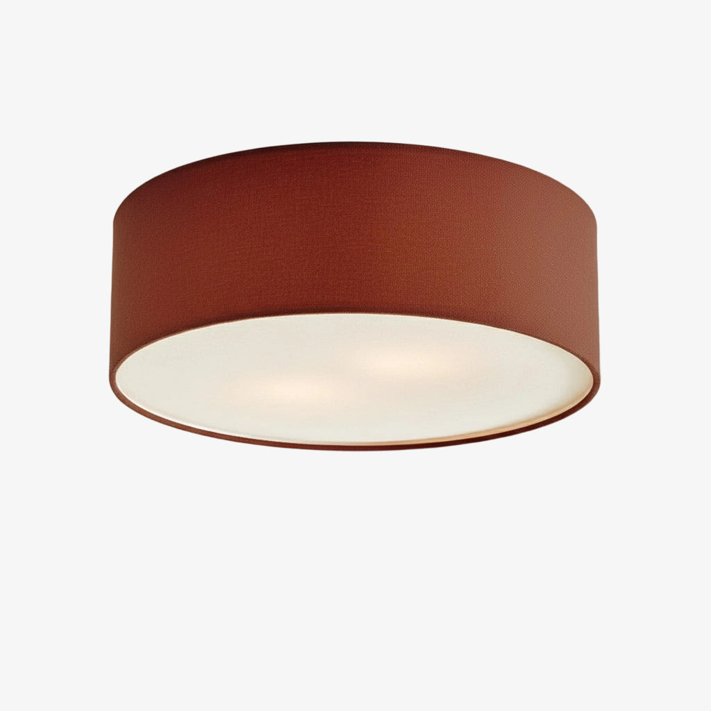 Fabric Flush Mount Drum Shade Ceiling Light for Bedroom & Living Room – Hardwire Installation | Thomler