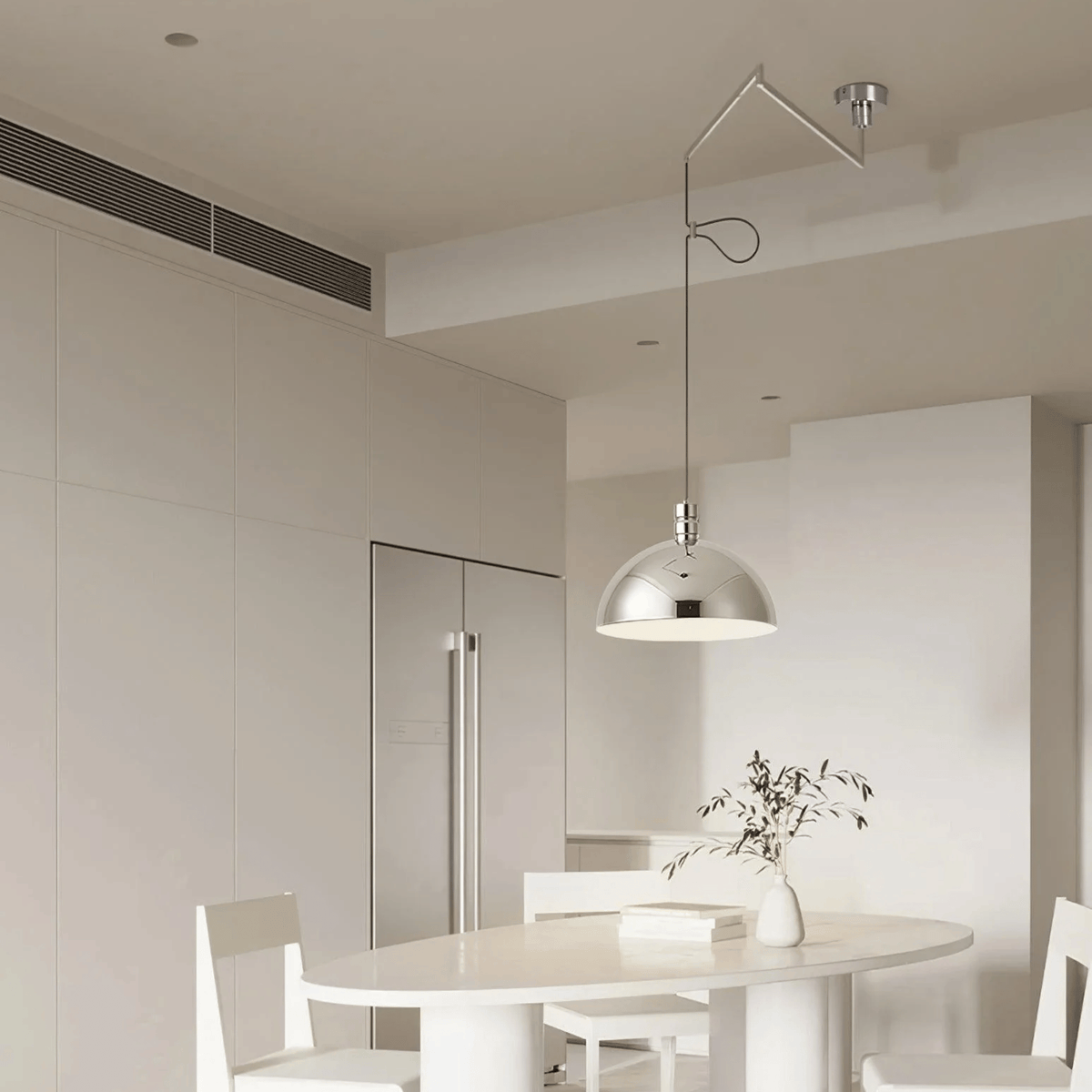 Articulating Chrome Pendant with Retractable Arm – Island & Studio Light | Thomler
