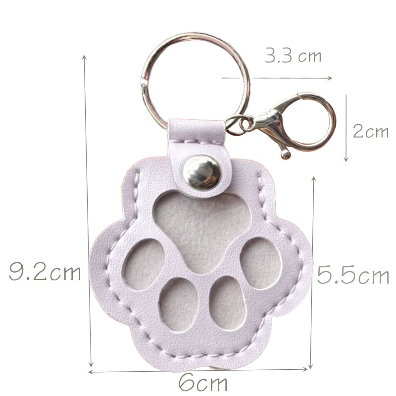 Pet Memorial Keychain with Hidden Keepsake Chamber – Leather Paw Print Charm for Dog & Cat Lovers | Thomler