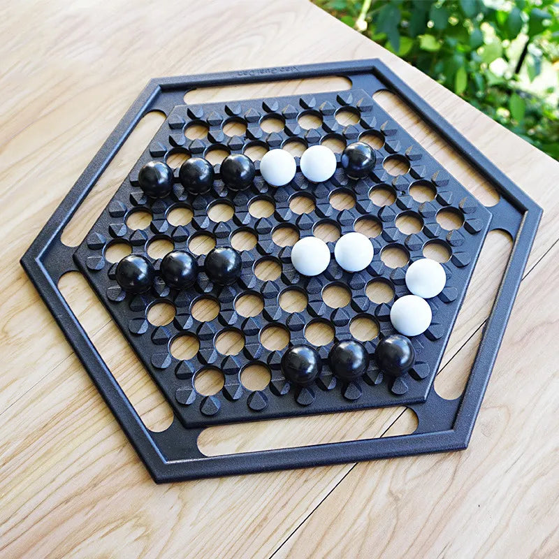 Two-Player Abstract Tactics Board Game with Marbles for Kids & Adults – Hexagonal Strategy Puzzle for Family Game Night & Logic Skill Buildi | Thomler