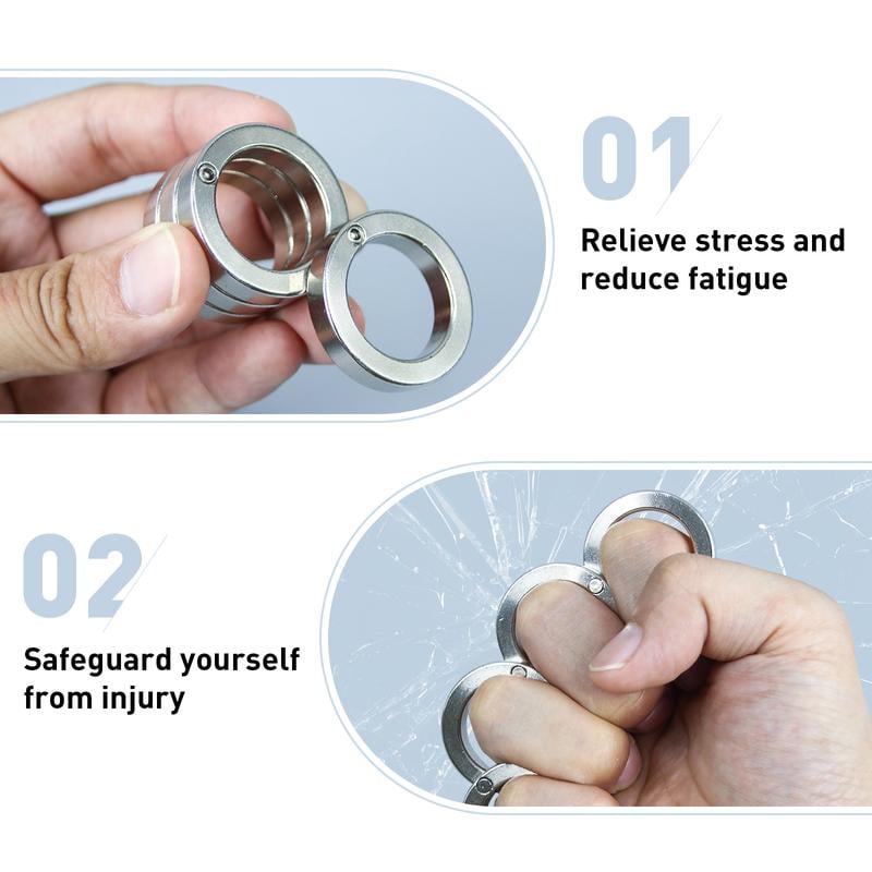 Collapsible Four-Finger Fidget Ring for Anxiety Relief & Focus | Portable Handheld Stress Tool for Adults Students | Silent Tactile | Thomler
