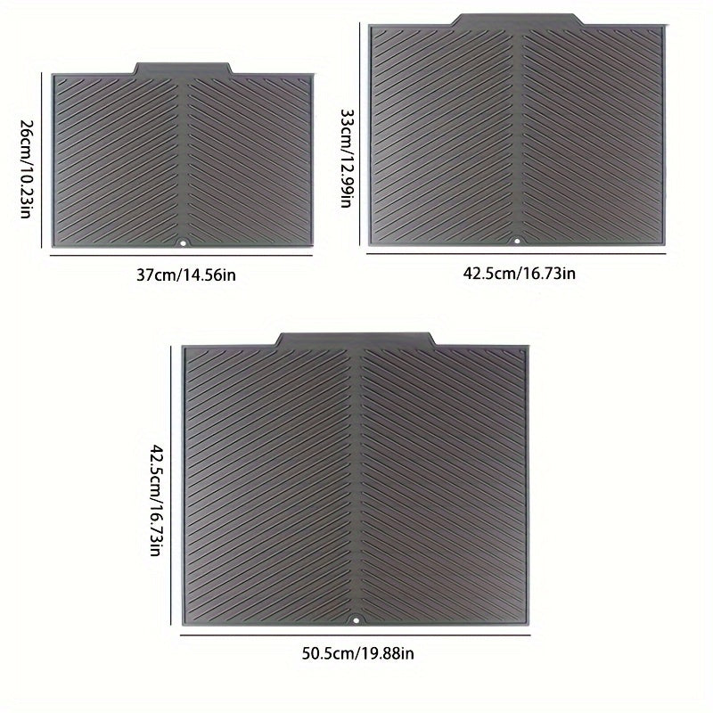 Silicone Drying Mat for Kitchen Counter – Heat Resistant, Non-Slip Dish Drainer Pad for Dishes, Glasses, Cookware | Dishwasher Safe | Thomler