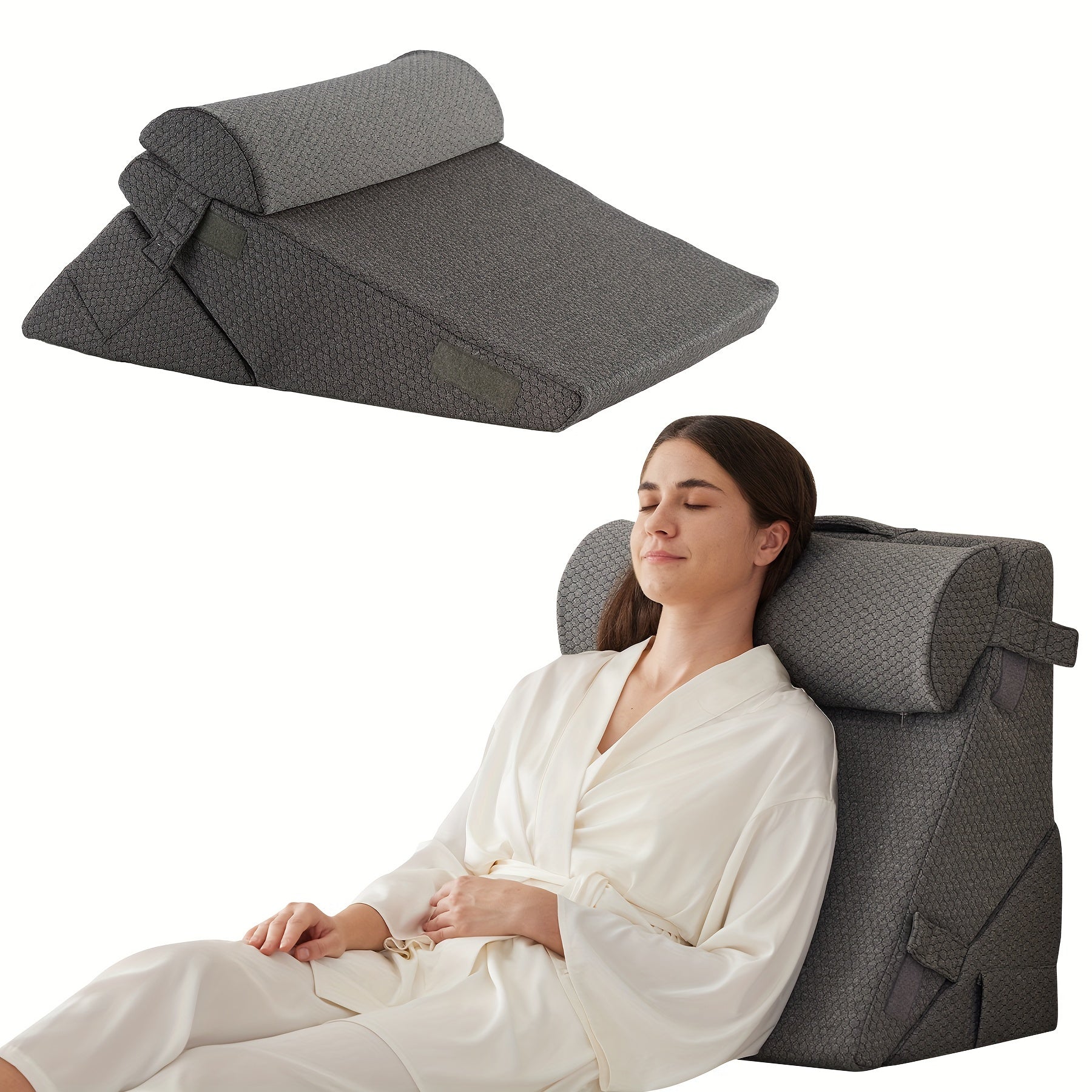 Adjustable Wedge Pillow for Bed – Leg, Back & Knee Support for Sleep & Recovery | Thomler