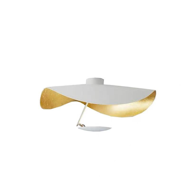 Contemporary Leaf-Motif Flush Mount Ceiling Light Metal Fixture Black Gold White Finish for Living Room Bedroom Dining Room Modern Home | Thomler