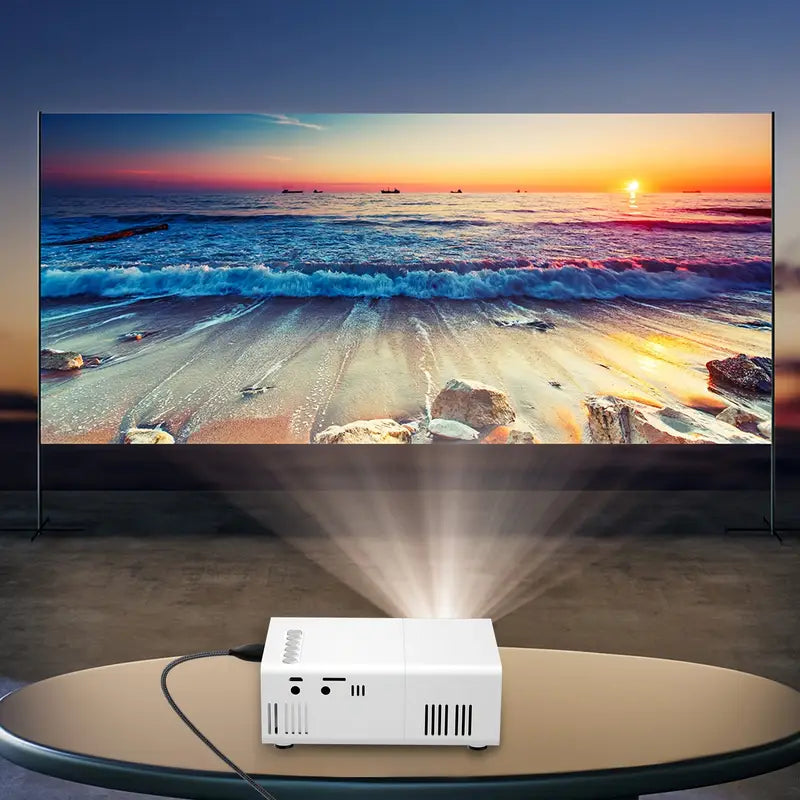 Compact HD Projector 720p with Fast Focus for Home Theater, Gaming & Presentations | Works with HDMI, USB, WiFi, Streaming Devices | Thomler