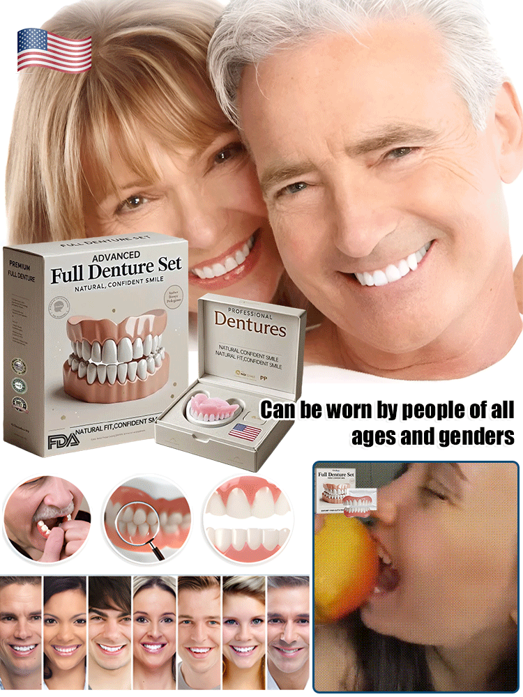 Moldable Cosmetic Dental Veneers Upper & Lower Set Reusable Snap-On Smile Kit for Instant Confidence Natural Look Temp Teeth Cover | Thomler