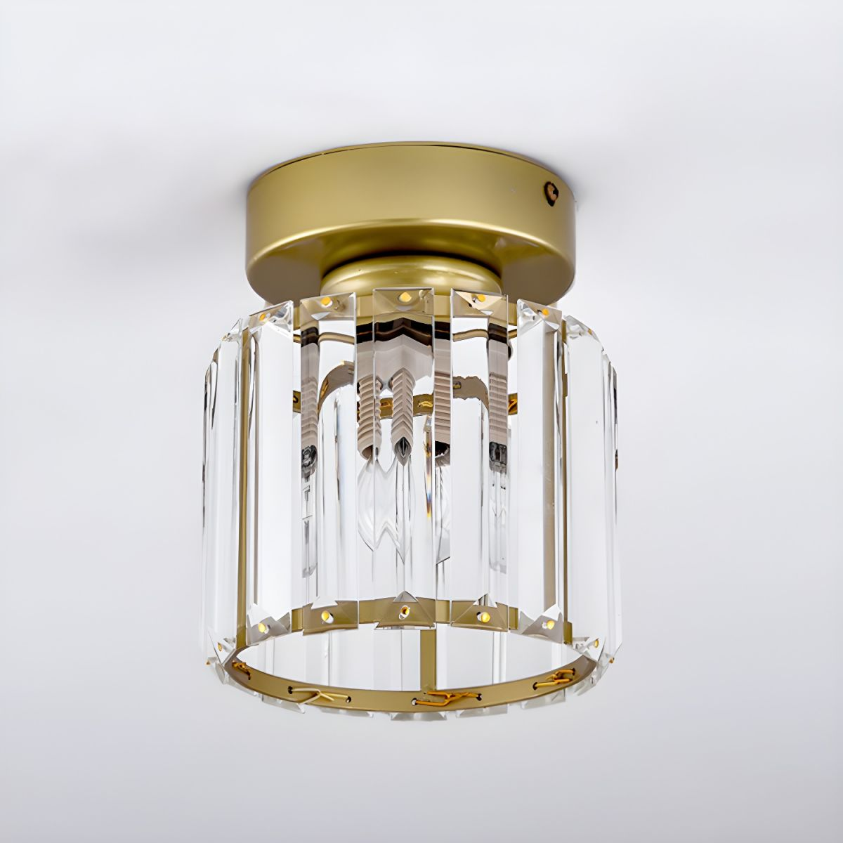 Ceiling Lamp Crystal E27 Black Or Gold Hallway Living Room Bedroom Flush Mount Light Fixture | Thomler