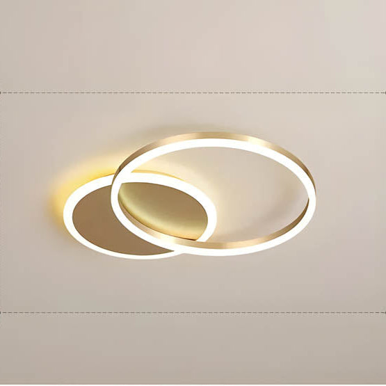 Ceiling Light Aluminium LED 98.0 cm Black Living Room Ring Flush Mount Modern Bedroom Lighting Fixture | Thomler