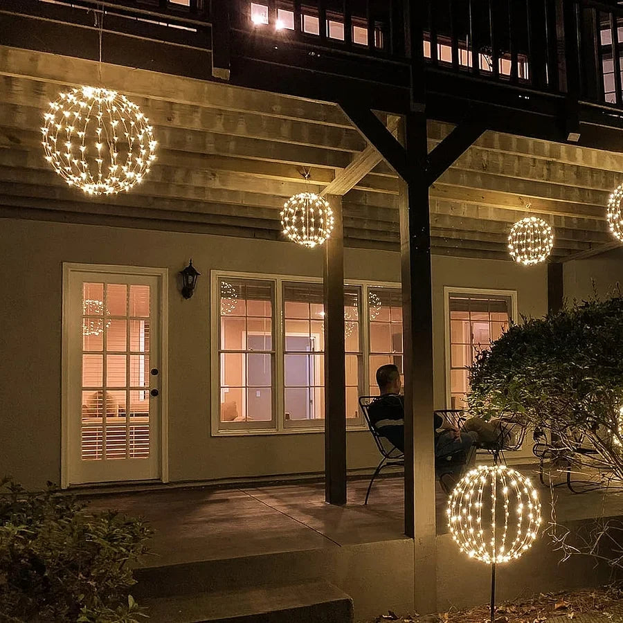 Battery Operated LED Sphere Light – Wireless Outdoor Indoor Glowing Orb Decoration for Patio Garden Deck Winter Holiday Ambiance | Thomler