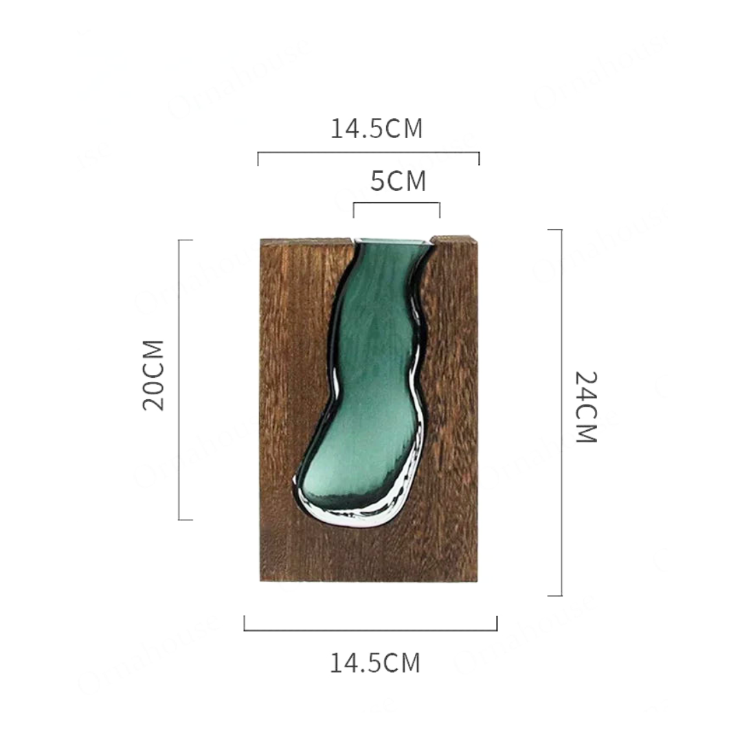Table Vase Glass Live Edge 12 in Rustic Home Decor Centerpiece Decorative Accent | Thomler