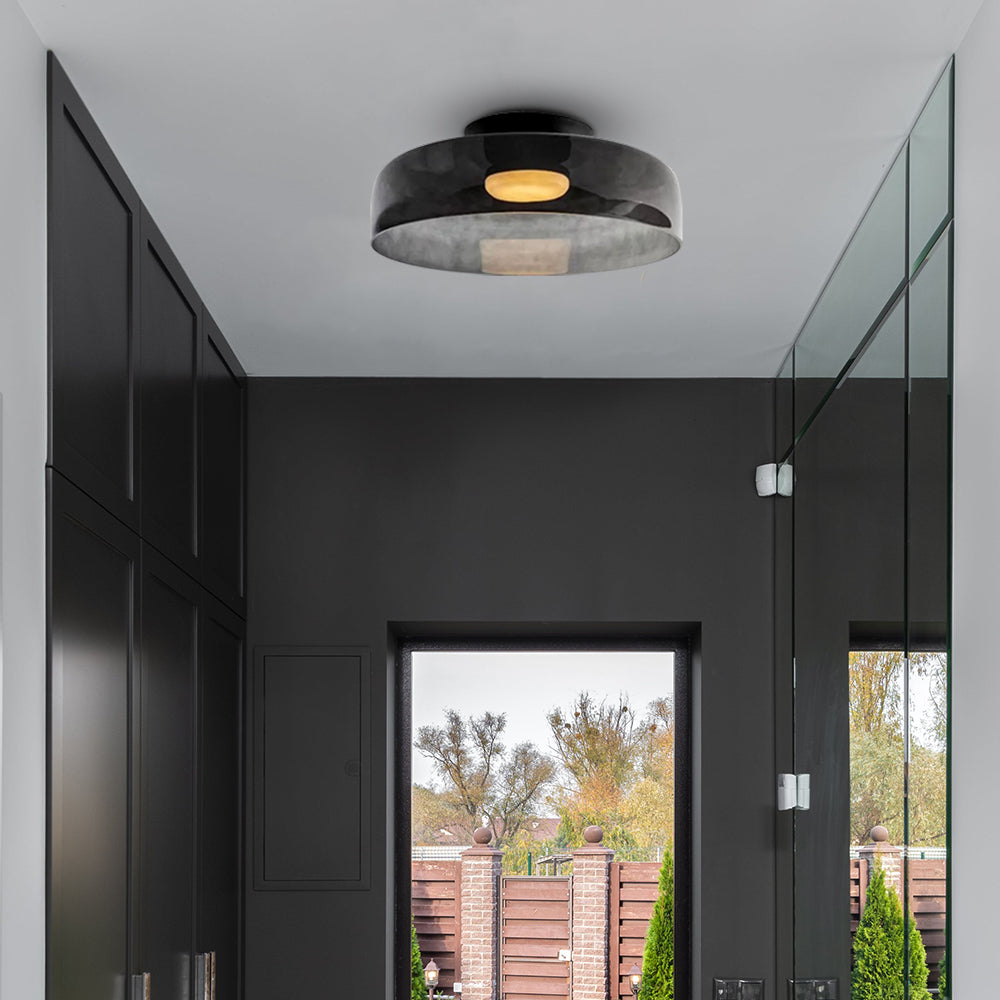 Layered Glass Ceiling Light Modern Multi-Tier Flush Mount Fixture with LED Hardwired for Kitchen Dining Room Bedroom Living Room | Thomler
