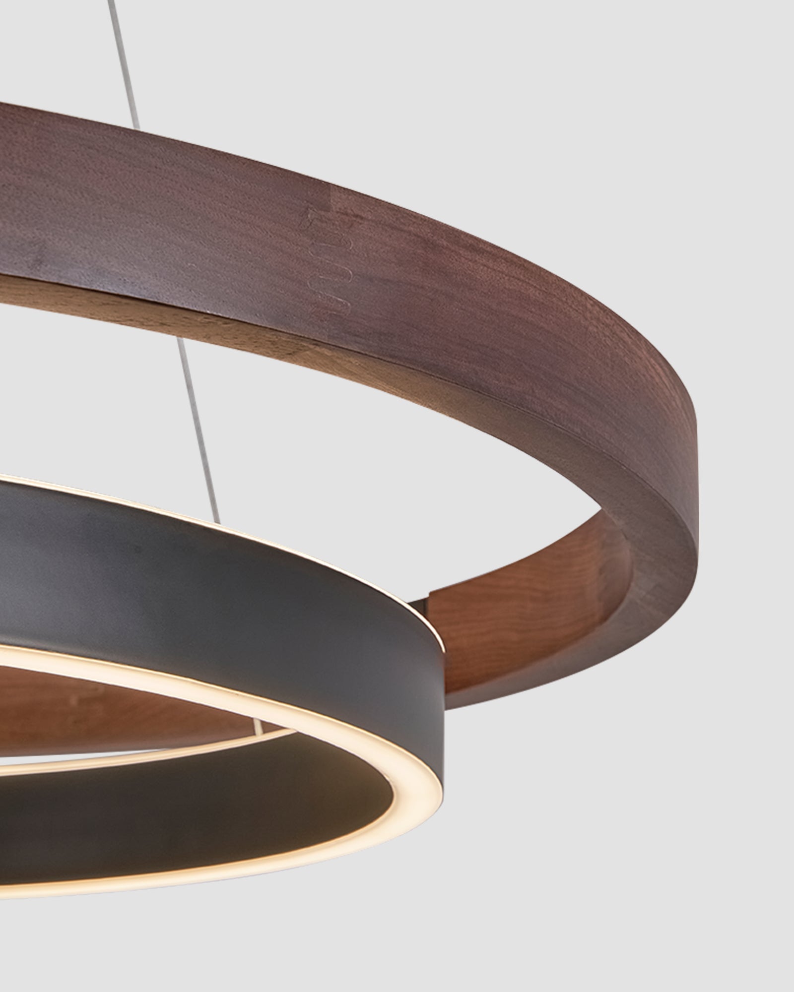 Pendant Light Wood Ring 60.0 cm (23.6") LED Dining Room Adjustable Hanging Ceiling Chandelier Modern Farmhouse Kitchen Island | Thomler