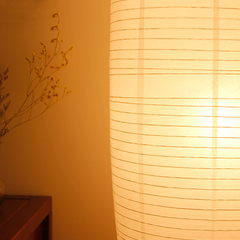 Floor Lamp Paper Shade 53.9 in Two Light White Black Bedroom Living Room Modern Standing Lighting | Thomler