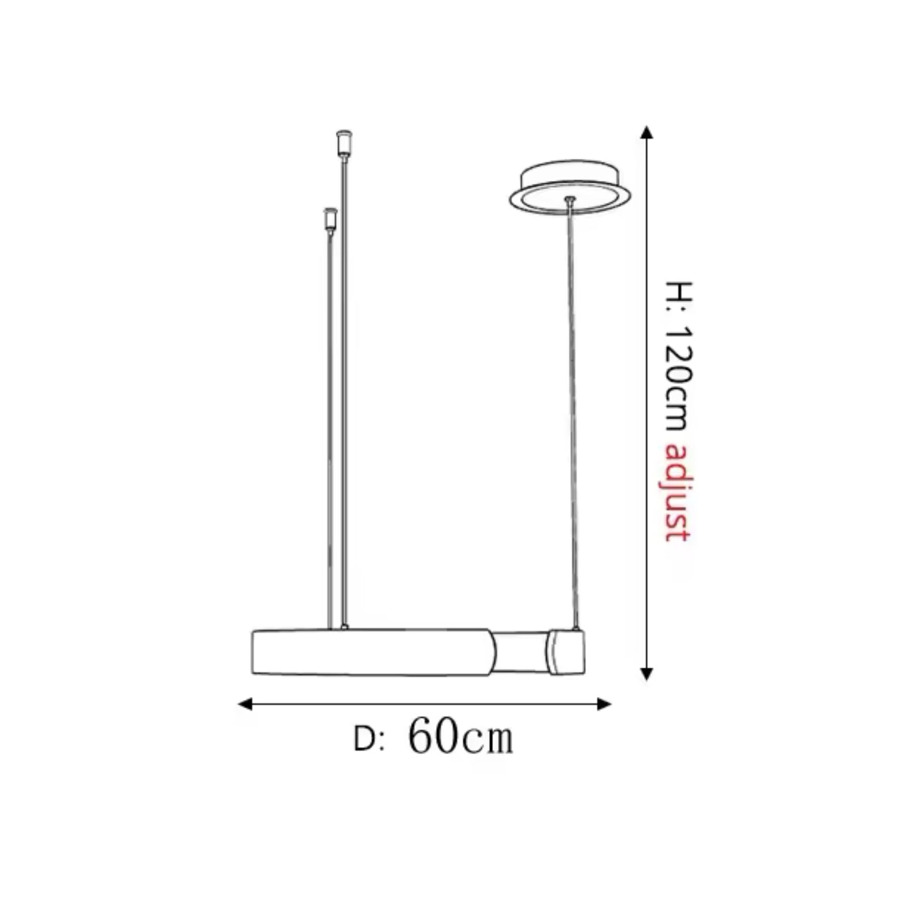 Pendant Light Aluminium Integrated LED 50.0 cm Adjustable Dining Room Living Room Hallway Ceiling Lamp Modern Minimalist Ring Design | Thomler