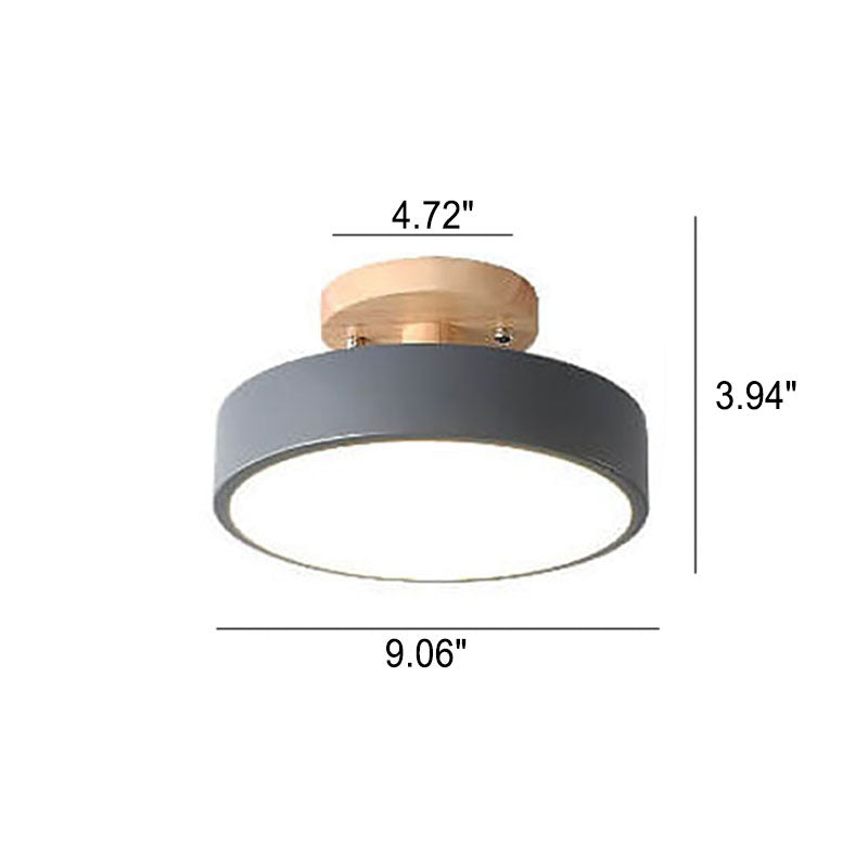 Semi-Flush LED Ceiling Light with Adjustable Color Temperature – Wood & Acrylic Design for Bedroom, Living Room & Hallway | Thomler