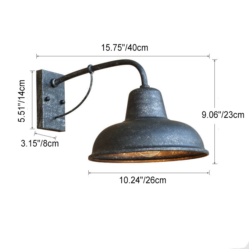 Outdoor Wall Light Iron 10.2 in x 9.1 in x 15.8 in Black Industrial Patio Fence E26 LED Compatible Fixture | Thomler