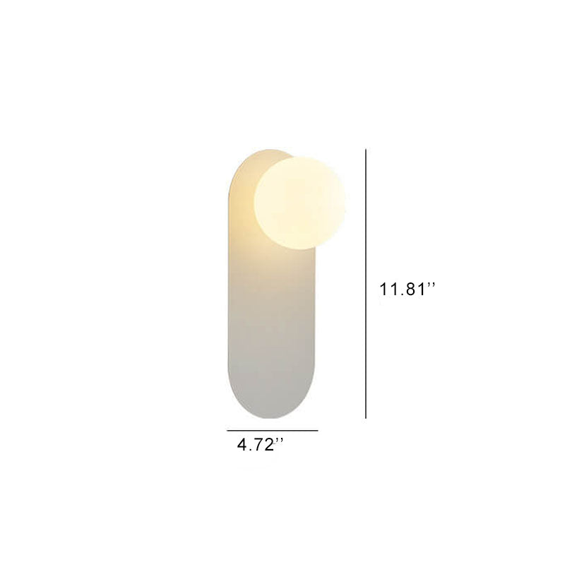 Glass Orb Wall Sconce with Metal Ring Bracket — Modern Single-Light Fixture for Bedroom, Hallway & Living Room — Hardwired G9 Base (Bulb | Thomler