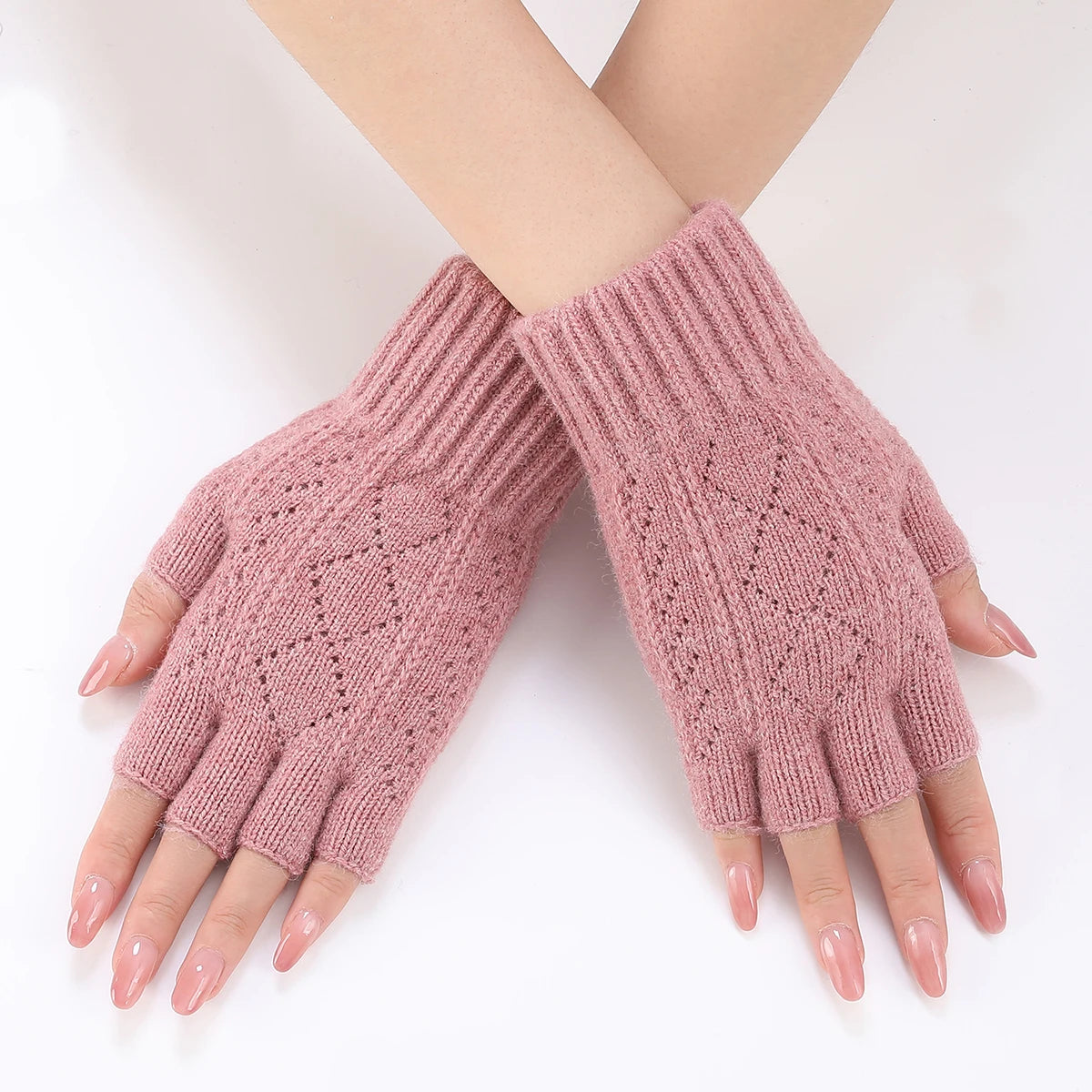 Cozy Hand Warmers with Open Fingers – Textured Knit Wrist Warmers for Texting, Typing & Everyday Use | Thomler