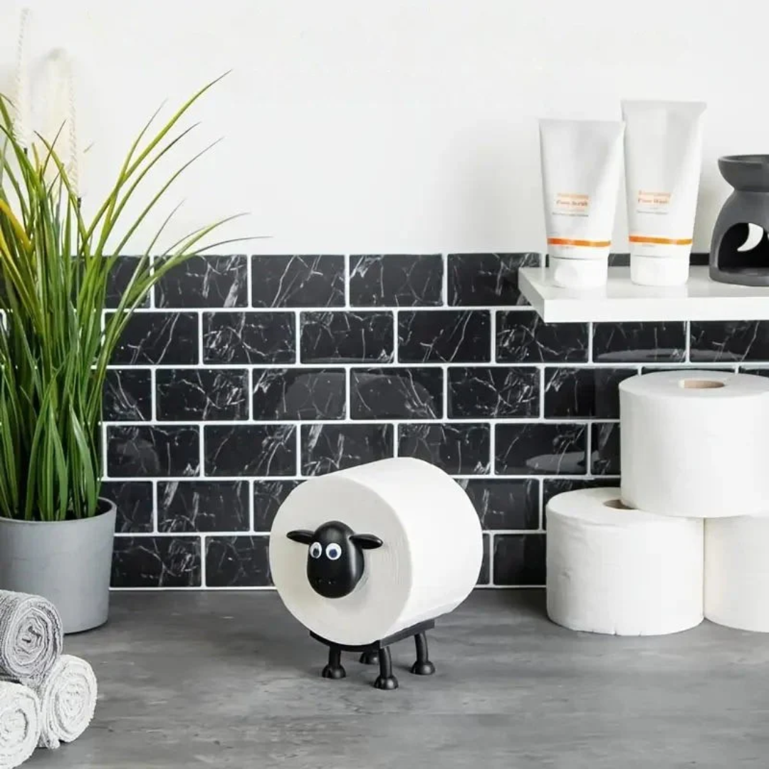 Toilet Roll Holder Sheep Design Set Of 3 Freestanding Bathroom Kitchen Roll Storage Organiser Decorative Countertop Holder | Thomler